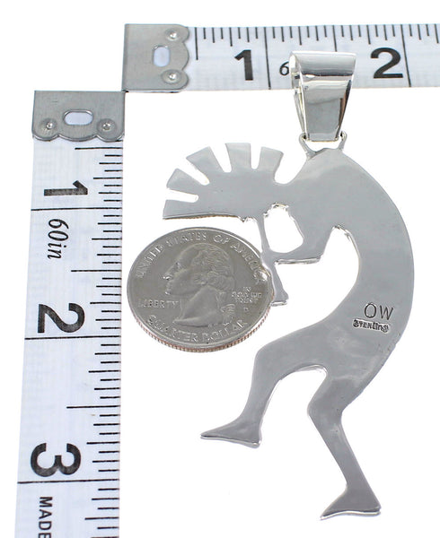Southwest Multicolor And Silver Kokopelli Pendant YX73894